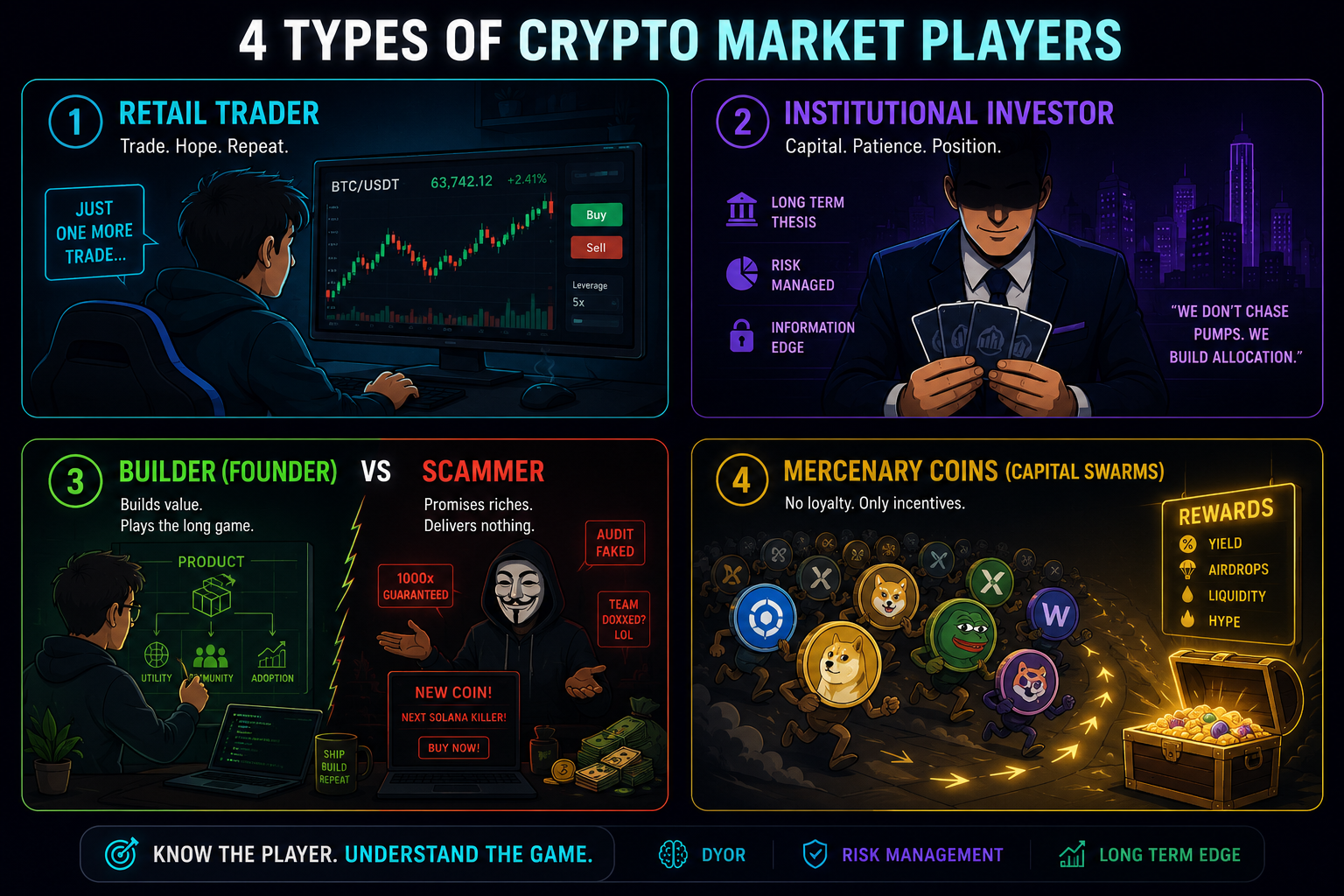 The four types of players in crypto